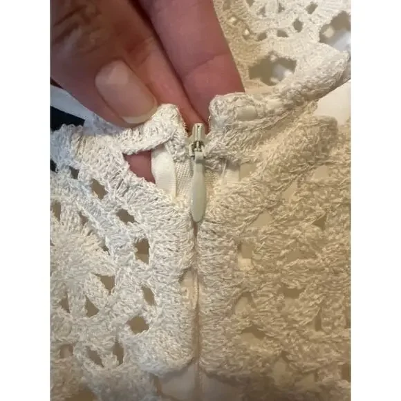 Cara Cara Marsielle Crochet Cotton Midi Dress Cream NWT Size XS - Picture 8 of 10